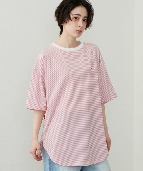 Lee(リー)の「Lee/リー ラウンドヘム ショートスリーブTシャツ(Tシャツ/カットソー・レディース・その他1/その他2/ホワイト/ブラック/その他/レッド・SMALL/MEDIUM)」の9枚目の写真
