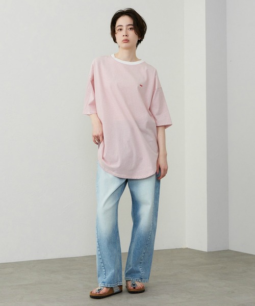 Lee(リー)の「Lee/リー ラウンドヘム ショートスリーブTシャツ(Tシャツ/カットソー・レディース・その他1/その他2/ホワイト/ブラック/その他/レッド・SMALL/MEDIUM)」の16枚目の写真