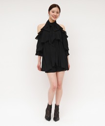 ROYAL PARTY（ロイヤルパーティー）の「【ONLINE限定カラーあり】リボン付コールドショルダーブラウスセットアップ（シャツ/ブラウス）」