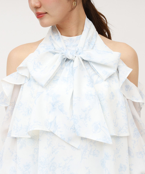 ROYAL PARTY（ロイヤルパーティー）の「【ONLINE限定カラーあり】リボン付コールドショルダーブラウスセットアップ（シャツ/ブラウス・レディース・その他/ブラック/オフホワイト/ピンク・FREE）」の20枚目の写真