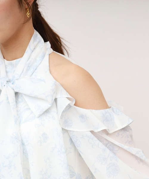 ROYAL PARTY（ロイヤルパーティー）の「【ONLINE限定カラーあり】リボン付コールドショルダーブラウスセットアップ（シャツ/ブラウス・レディース・その他/ブラック/オフホワイト/ピンク・FREE）」の22枚目の写真