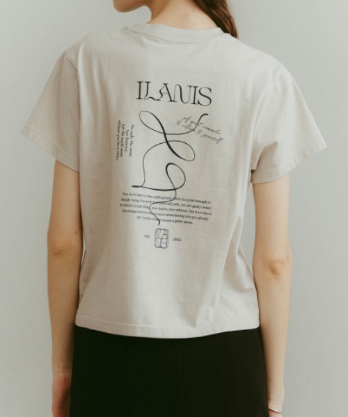 ILANIS(イラニス)の「ILANIS Graphic Tee(Tシャツ/カットソー・レディース・オフホワイト/ベージュ・FREE/S)」の2枚目の写真