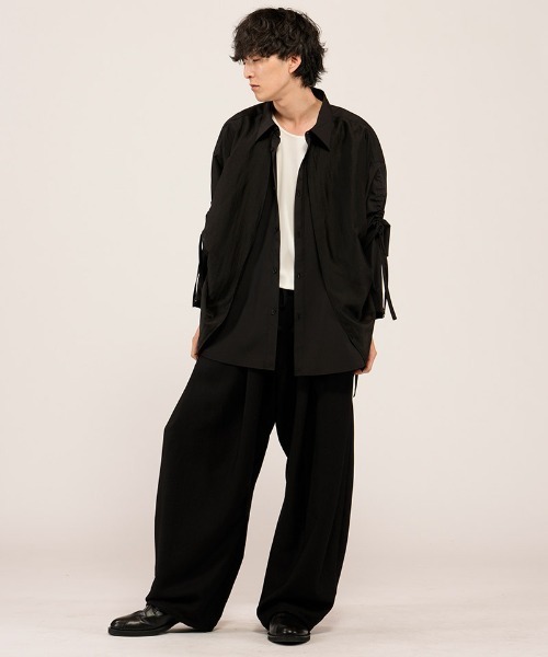 NO ID.（ノーアイディ）の「ms6485- ﾄﾞﾛｰｽﾄﾘﾝｸﾞｽﾚｲﾔｰﾄﾞSH シャツ(458006-458S)（シャツ/ブラウス・メンズ・ブラック/ブラック系その他/グレー・ONE SIZE）」の20枚目の写真