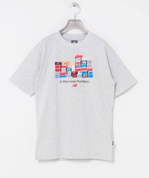 NEW BALANCE（ニューバランス）の「NEW BALANCE　ボックスTシャツ（Tシャツ/カットソー・レディース・ライトグレー/ブラック・SMALL）」の9枚目の写真