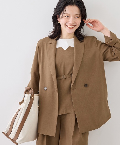 ROPE' PICNIC(ロペピクニック)の「【ちゃんと+かわいい保証】エアリーリネンライク ドッキングカットトップス/UVケア(Tシャツ/カットソー・レディース・ブラック/ベージュ/ダークブラウン/キャメル/サックスブルー/ネイビー・FREE)」の20枚目の写真