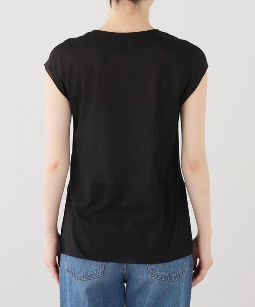 IENA(イエナ)の「GGG/ジージージー Side Slit French Sleeve T Tシャツ 02-01-1852(Tシャツ/カットソー・レディース・ブラック/ホワイト/レッド・FREE)」の4枚目の写真