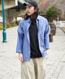 7分袖リネンシャツ