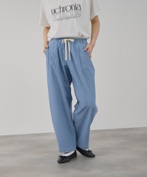 【NAVY / ネイビー】 シャンブレー カーブパンツ