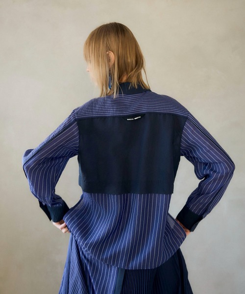 Cepica(セピカ)の「【MARECHAL TERRE / マルシャルテル】SWITCHING PIPING SHIRT(シャツ/ブラウス・レディース・ネイビー・FREE)」の10枚目の写真