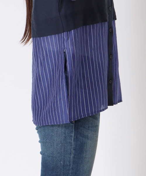 Cepica(セピカ)の「【MARECHAL TERRE / マルシャルテル】SWITCHING PIPING SHIRT(シャツ/ブラウス・レディース・ネイビー・FREE)」の16枚目の写真