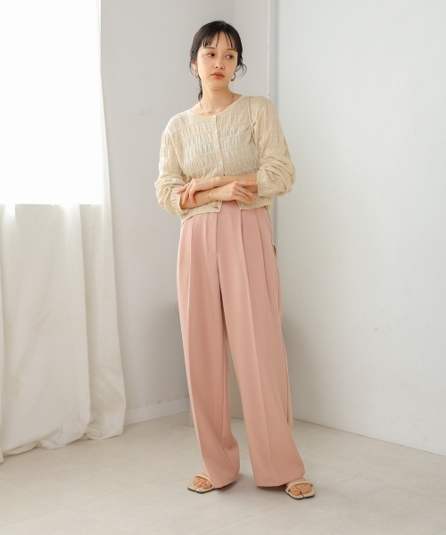 Bab(バブ)の「シャーリング前後2WAYトップス(Tシャツ/カットソー・レディース・アイボリー/イエロー/ライトグリーン/チャコールグレー・FREE)」の5枚目の写真