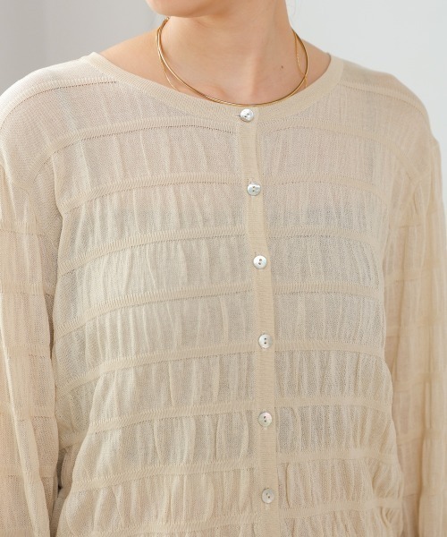 Bab(バブ)の「シャーリング前後2WAYトップス(Tシャツ/カットソー・レディース・アイボリー/イエロー/ライトグリーン/チャコールグレー・FREE)」の9枚目の写真