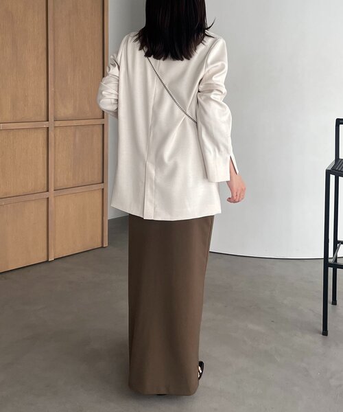 CAPRICIEUX LE'MAGE(カプリシューレマージュ)の「【tani企画】UネックIラインワンピース(ワンピース・レディース・ブラウン/ブラック・PS/FREE)」の9枚目の写真