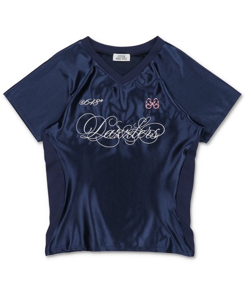 SPINNS（スピンズ）の「視線を奪うスポーティー艶感。ナンバリングタイトT（Tシャツ/カットソー・レディース・ブラック/ネイビー/レッド/ピンク・ONESIZE）」の17枚目の写真