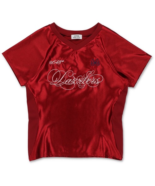 SPINNS（スピンズ）の「視線を奪うスポーティー艶感。ナンバリングタイトT（Tシャツ/カットソー・レディース・ブラック/ネイビー/レッド/ピンク・ONESIZE）」の21枚目の写真