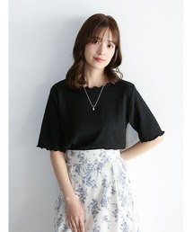 カットシャーリングクルーネックTシャツ