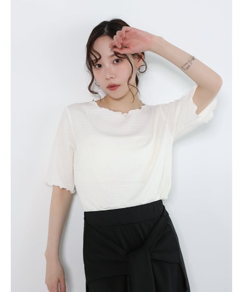 fifth（フィフス）の「カットシャーリングクルーネックTシャツ（Tシャツ/カットソー・レディース・ブラック/ブルー/アイボリー・M）」の13枚目の写真