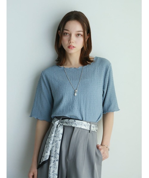 fifth（フィフス）の「カットシャーリングクルーネックTシャツ（Tシャツ/カットソー・レディース・ブラック/ブルー/アイボリー・M）」の18枚目の写真