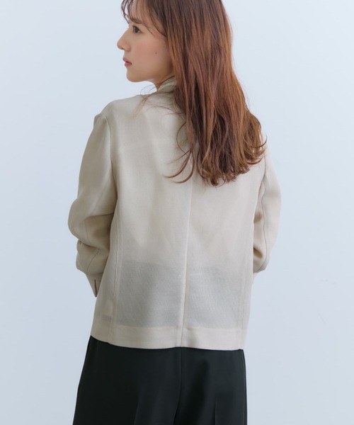 COHINA(コヒナ)の「ノーカラーメッシュジャケット 【低身長・小柄女性】(ノーカラージャケット・レディース・ホワイト/ベージュ/ネイビー・ONE SIZE)」の18枚目の写真