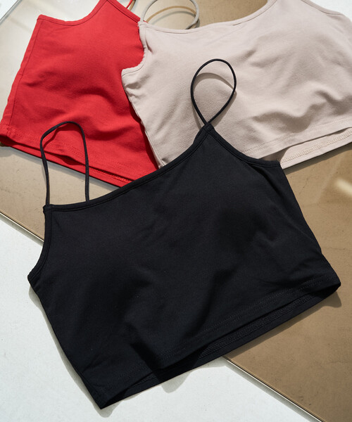 FREAK'S STORE(フリークスストア)の「限定展開 <抗菌防臭・接触冷感・UVカット>バンブー カップ付き ブラトップ(キャミソール・レディース・ベージュ/レッド/ブラウン/ブルー/オフホワイト/ブラック・フリ-)」の2枚目の写真
