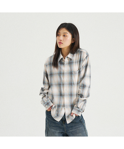 Softfade Dressed Check Shirt — рубашка в клетку, цвет кость/синий