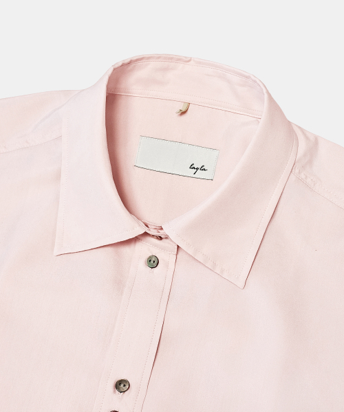 Diamond Layla(ダイアモンドレイラ)の「Silky Airlight High-Low Overshirt S191(シャツ/ブラウス・レディース・ライトピンク・MEDIUM)」の4枚目の写真