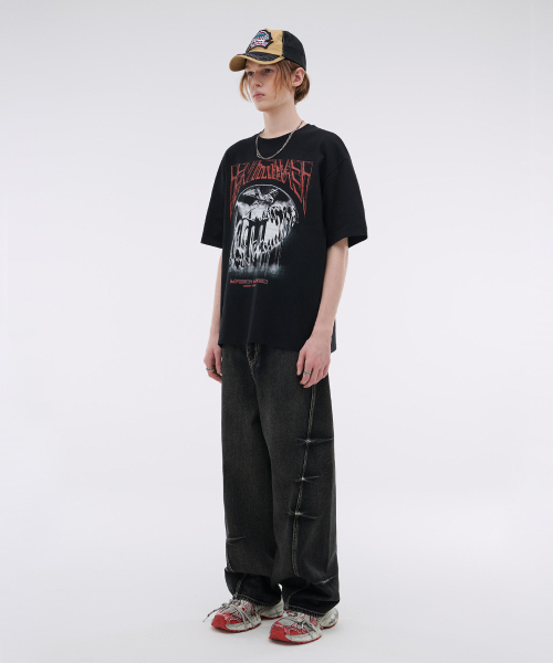 MAISON MINED(メゾンミネド)の「STICKY HALF T BLACK(Tシャツ/カットソー・メンズ・その他・LARGE/MEDIUM/SMALL)」の9枚目の写真