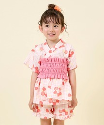 KP DECO（ケーピーデコ）の「いちご柄 甚平･帯付き（浴衣）」