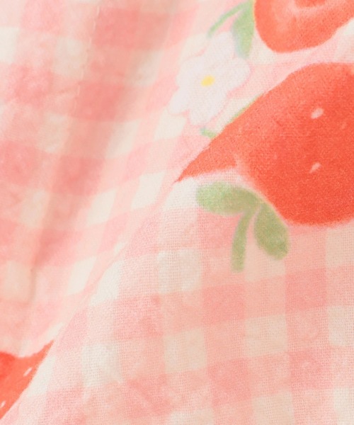 KP DECO（ケーピーデコ）の「いちご柄 甚平･帯付き（浴衣・キッズ・ピンク/サックスブルー・80ｃｍ/90cm/100cm/110cm）」の4枚目の写真