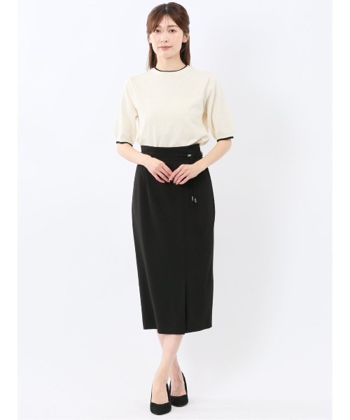 m.f.editorial（エムエフエディトリアル）の「【ストレッチ】m.f.エディトリアル レディース ロープベルト付き ナロー スカート（スカート・レディース・ブラック/キャメル/ダークウッド・MEDIUM/LARGE）」の8枚目の写真