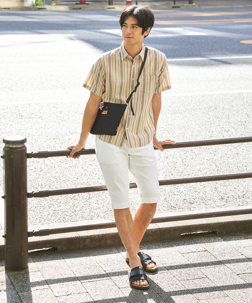 ikka(イッカ)の「冷感パナマレギュラーカラー半袖シャツ(シャツ/ブラウス・メンズ・マスタード/ネイビー/ベージュ/オフホワイト/ブルー/オリーブ・M/L/XL/S)」の16枚目の写真