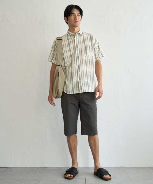 ikka(イッカ)の「【MonoMax × 小泉孝太郎】冷感パナマレギュラーカラー半袖シャツ「小泉孝太郎さん着用モデル」(シャツ/ブラウス・メンズ・マスタード/ネイビー/ベージュ/オフホワイト/ブルー/オリーブ・M/L/XL/S)」の17枚目の写真