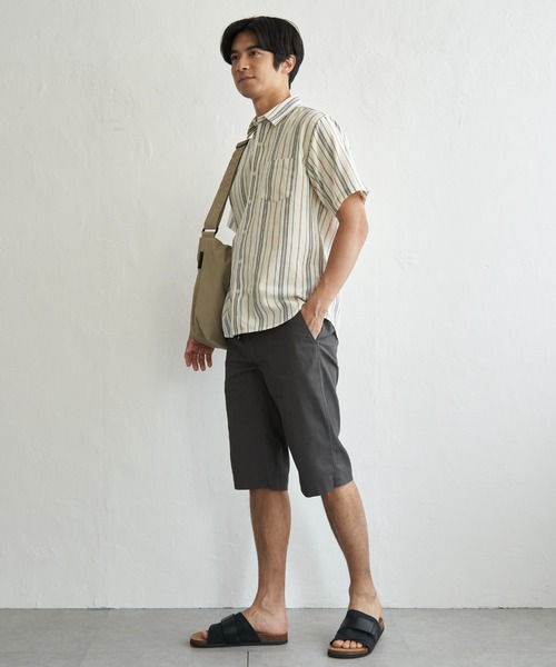 ikka(イッカ)の「【MonoMax × 小泉孝太郎】冷感パナマレギュラーカラー半袖シャツ「小泉孝太郎さん着用モデル」(シャツ/ブラウス・メンズ・マスタード/ネイビー/ベージュ/オフホワイト/ブルー/オリーブ・M/L/XL/S)」の18枚目の写真