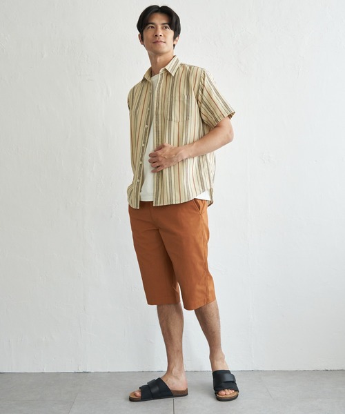 ikka(イッカ)の「【MonoMax × 小泉孝太郎】冷感パナマレギュラーカラー半袖シャツ「小泉孝太郎さん着用モデル」(シャツ/ブラウス・メンズ・マスタード/ネイビー/ベージュ/オフホワイト/ブルー/オリーブ・M/L/XL/S)」の21枚目の写真