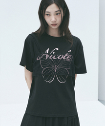 NICOLE BUTTERFLY SLEEVE TOP_BLACK PINK