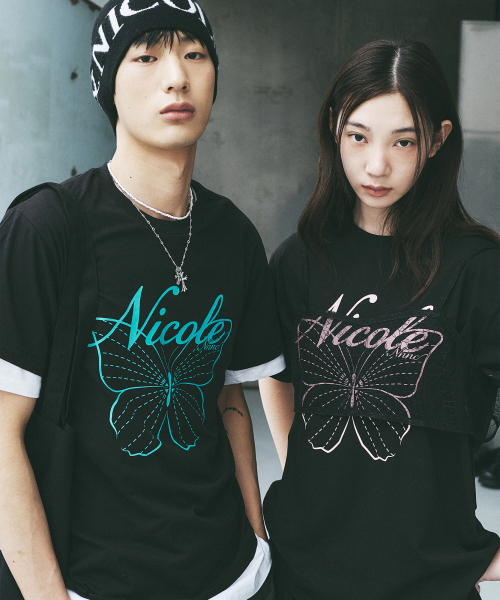 NICK&NICOLE(ニックアンドニコール)の「NICOLE BUTTERFLY SLEEVE TOP_BLACK PINK(Tシャツ/カットソー・レディース・その他・MEDIUM/LARGE)」の3枚目の写真