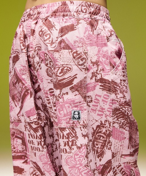 X-girl(エックスガール)の「FACE LABEL POCKET EASY PANTS(その他パンツ・レディース・インディゴブルー/ピンク/マルチ・S/M)」の4枚目の写真