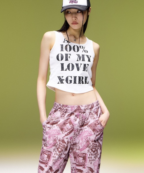 X-girl(エックスガール)の「FACE LABEL POCKET EASY PANTS(その他パンツ・レディース・インディゴブルー/ピンク/マルチ・S/M)」の5枚目の写真