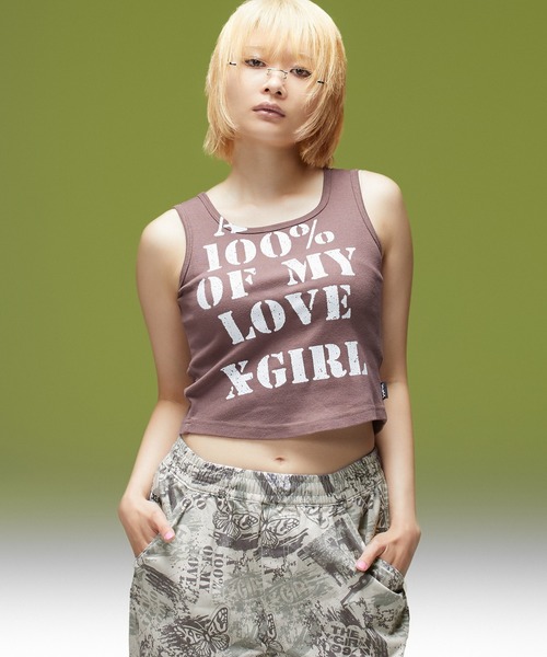 X-girl(エックスガール)の「FACE LABEL POCKET EASY PANTS(その他パンツ・レディース・インディゴブルー/ピンク/マルチ・S/M)」の4枚目の写真