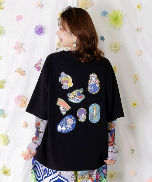 ScoLar（スカラー）の「ScoLar/スカラー　ワッペンTEE（Tシャツ/カットソー・レディース・ブラック/ホワイト/パープル・FREE）」の3枚目の写真