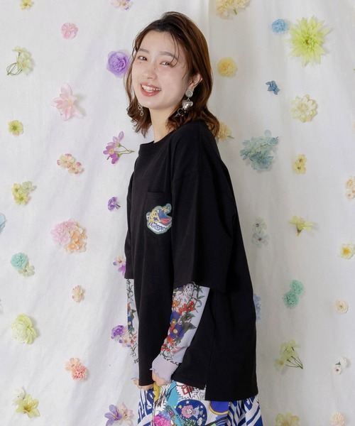 ScoLar（スカラー）の「ScoLar/スカラー　ワッペンTEE（Tシャツ/カットソー・レディース・ブラック/ホワイト/パープル・FREE）」の14枚目の写真