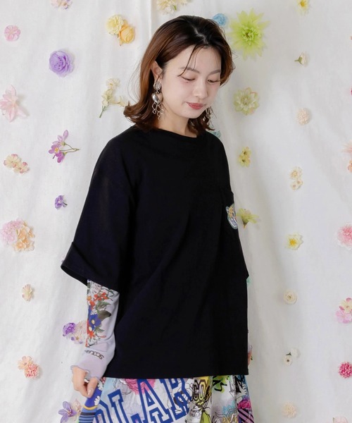 ScoLar（スカラー）の「ScoLar/スカラー　ワッペンTEE（Tシャツ/カットソー・レディース・ブラック/ホワイト/パープル・FREE）」の15枚目の写真