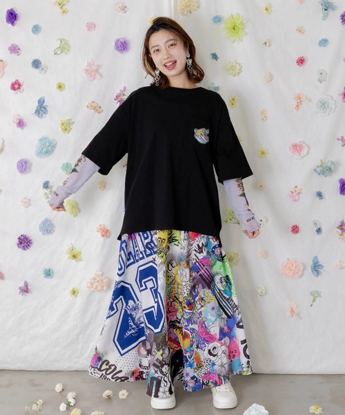 ScoLar（スカラー）の「ScoLar/スカラー　ワッペンTEE（Tシャツ/カットソー・レディース・ブラック/ホワイト/パープル・FREE）」の4枚目の写真