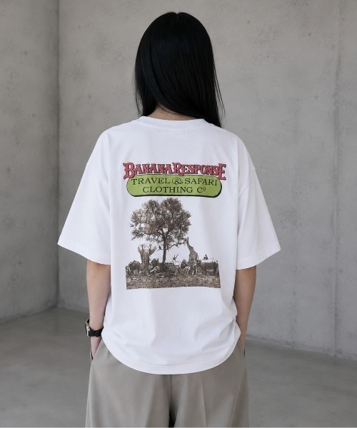 Work of Art Kendai（ワークオブアートケンダイ）の「【 Work of Art Kendai / ワークオブアート ケンダイ 】SAFARI TEE（Tシャツ/カットソー・メンズ・ホワイト/ベージュ・M/L/XL）」の8枚目の写真