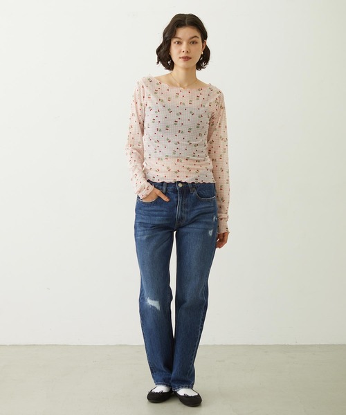 MILKFED.(ミルクフェド)の「REPAIR DETAIL DENIM PANTS(デニムパンツ・レディース・ライトインディゴブルー/インディゴブルー/ブラック・M/S)」の6枚目の写真
