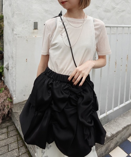 Ameri(アメリ)の「MEDI BUMPY BALLOON MINI SKIRT(スカート・レディース・ライトブルー/ブラック/アイボリー・MEDIUM/SMALL)」の15枚目の写真