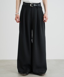SINSS(�V���X)��3-Tuck wide linen touch straight slacks / 3�^�b�N���C�h���l���^�b�`�X�g���[�g�X���b�N�X�i�ڐG�⊴�E�h�V���E����\�j(�X���b�N�X)