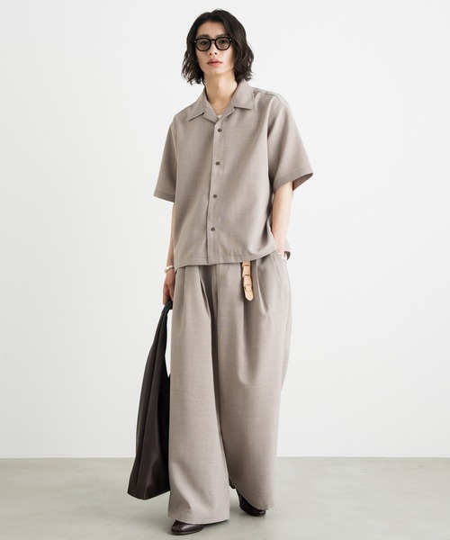SINSS（シンス）の「3-Tuck wide linen touch straight slacks / 3タックワイドリネンタッチストレートスラックス（スラックス・メンズ・ベージュ/チャコール・LARGE/MEDIUM/SMALL/X-SMALL）」の6枚目の写真