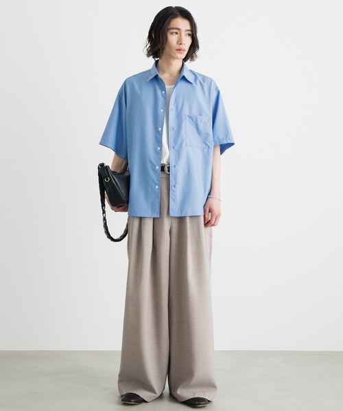 SINSS（シンス）の「3-Tuck wide linen touch straight slacks / 3