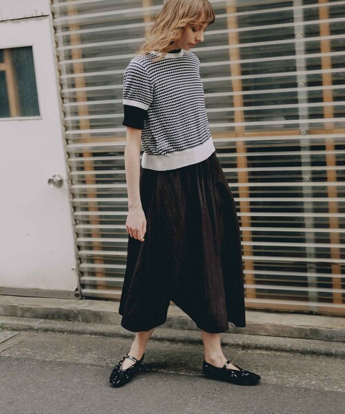 BIANCA(ビアンカ)の「【着映えレイヤード】バックリボンボーダーニット(Tシャツ/カットソー・レディース・ネイビー/グレー系その他/イエロー・38)」の10枚目の写真